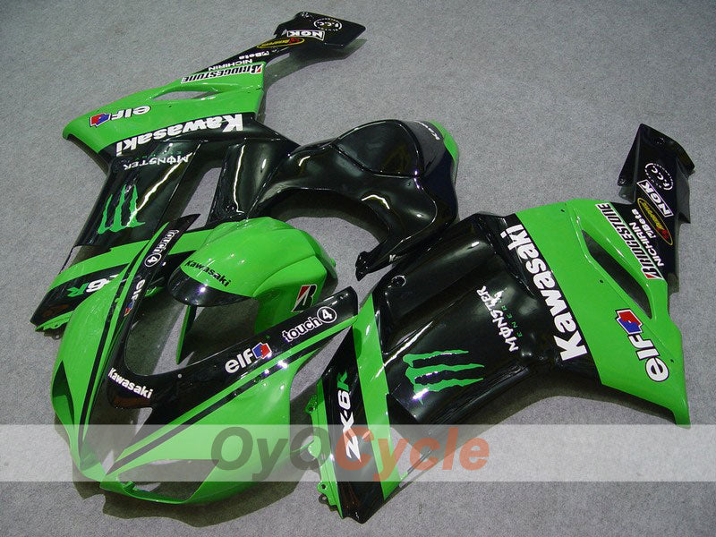 Einspritz-Verkleidungssatz für 07-08 NINJA ZX-6R - Grün, Schwarz - Monster #OYO87901954 Hauptbild