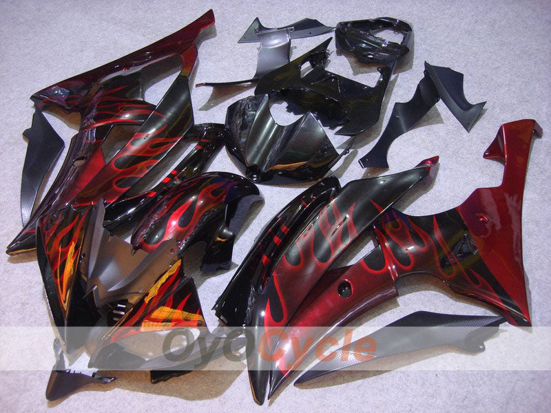 Einspritz-Verkleidungskit für 08-16 YZF-R6 - Rot, Schwarz - Flamme #OYO87900965 Hauptbild