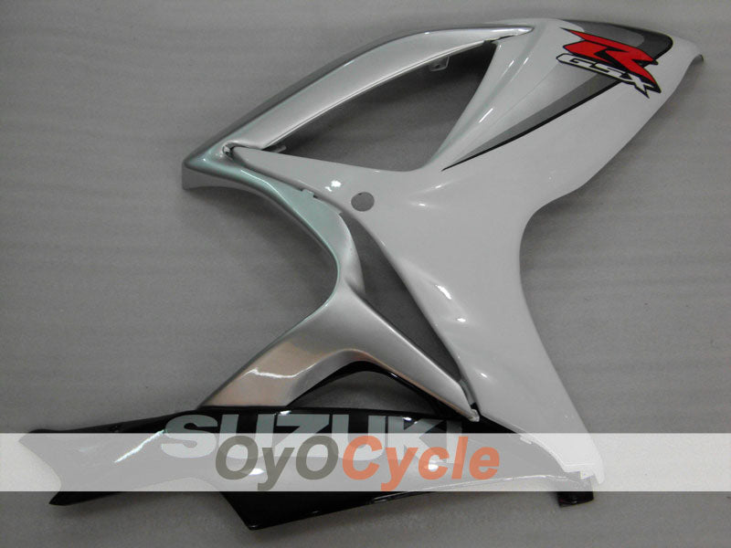 Einspritzverkleidungssatz für 06-07 GSX R600 - Weiß, Silber - Werksdesign #OYO87901523
