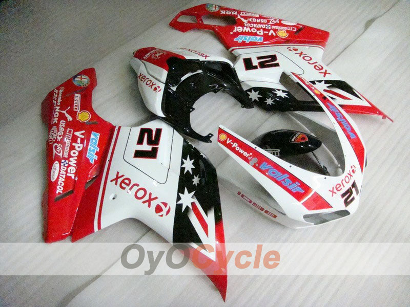 Verkleidungssatz für Einspritzermodelle für Ducati 1098, 07-09 - Rot, Weiß - Xerox #OYO87902249