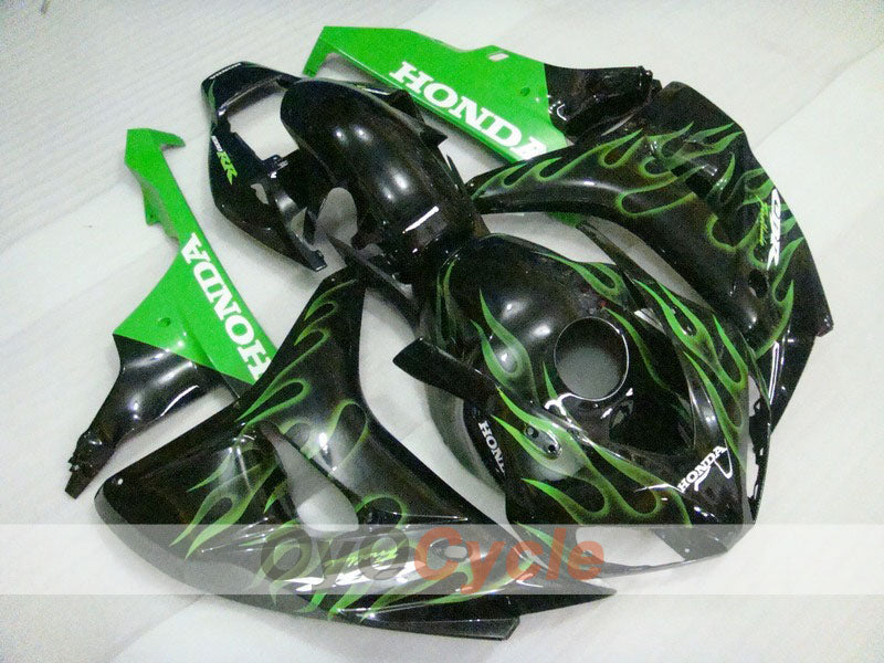 Verkleidungssatz für Einspritzanlage für die CBR1000RR 06-07 - Grün, Schwarz - Flamme #OYO87900596