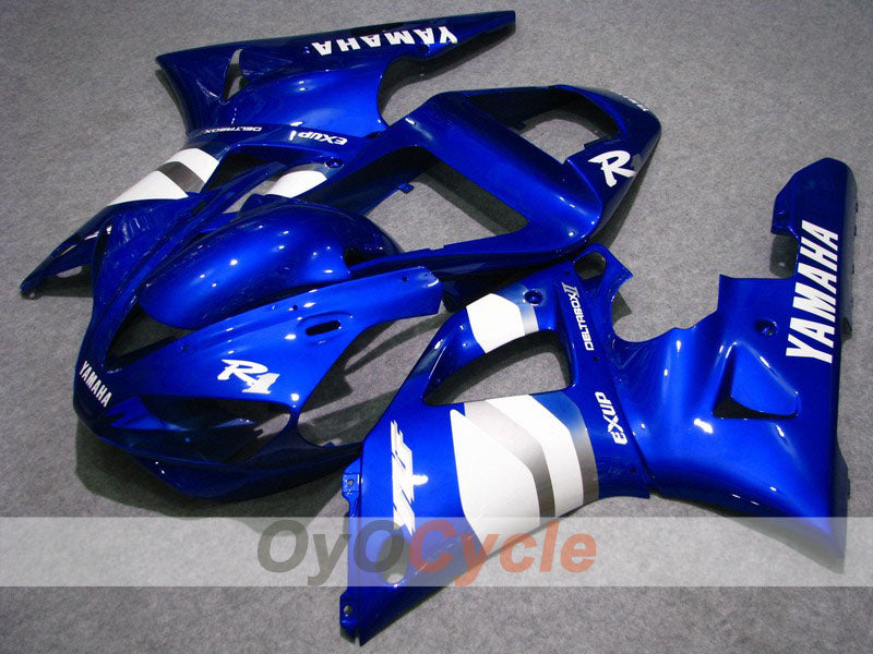 Verkleidungssatz für Einspritzermodelle der YZF-R1, Baujahr 00-01 - Blau, Weiß - Werksstil #OYO87900784 Hauptbild