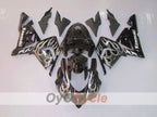 Einspritz-Verkleidungssatz für 04-05 NINJA ZX-10R - Schwarz, Silber - Flame #OYO87902819