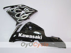 Einspritz-Verkleidungssatz für 04-05 NINJA ZX-10R - Schwarz, Silber - Flame #OYO87902819