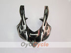 Einspritz-Verkleidungssatz für 04-05 NINJA ZX-10R - Schwarz, Silber - Flame #OYO87902819
