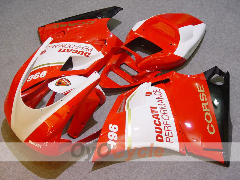 Einspritzverkleidungssatz für Ducati 996, Baujahre 99-02 - Rot, Weiß - Performance #OYO87902229 Hauptbild