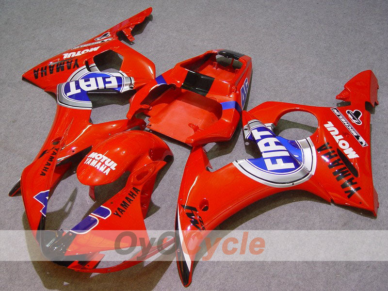 Verkleidungssatz für Einspritzung für 05 YZF-R6 - Rot, Blau - FIAT, MOTUL #OYO87902644