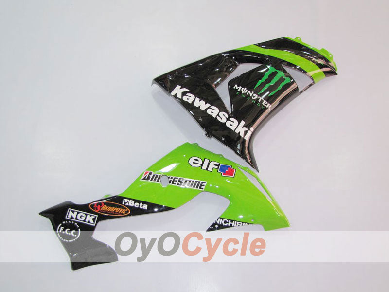 Einspritz-Verkleidungssatz für NINJA ZX-10R 06-07 - Grün, Schwarz - Monster #OYO87901623