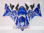 Verkleidungssatz für 04-05 NINJA ZX-10R - Blau, Weiß - Flammenmuster #OYO87901535
