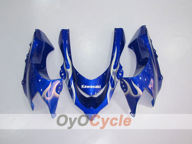 Verkleidungssatz für 04-05 NINJA ZX-10R - Blau, Weiß - Flammenmuster #OYO87901535 Zweitbild