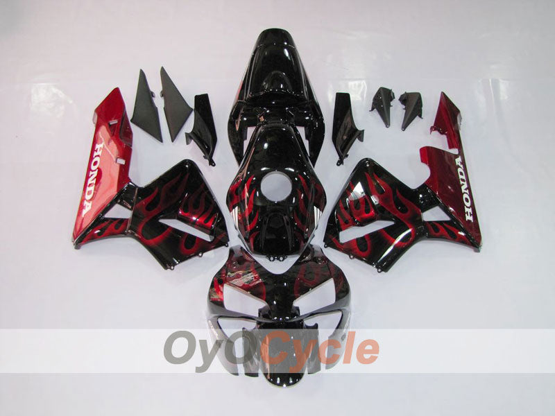 Verkleidungssatz aus Spritzguss für CBR600RR 03-04 - Rot, Schwarz - Flamme #OYO87902509 Hauptbild