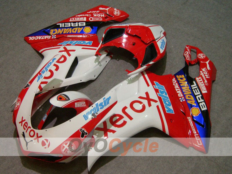 Verkleidungssatz für Einspritzermodelle für Ducati 848, 08-13 - Rot, Weiß - Xerox #OYO87902251 Hauptbild