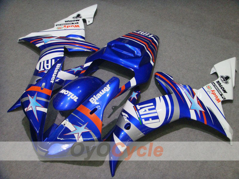 Verkleidungssatz für Einspritzermodelle der YZF-R1, Baujahr 02-03 - Blau, Weiß - FIAT, MOTUL #OYO87900793 Hauptbild