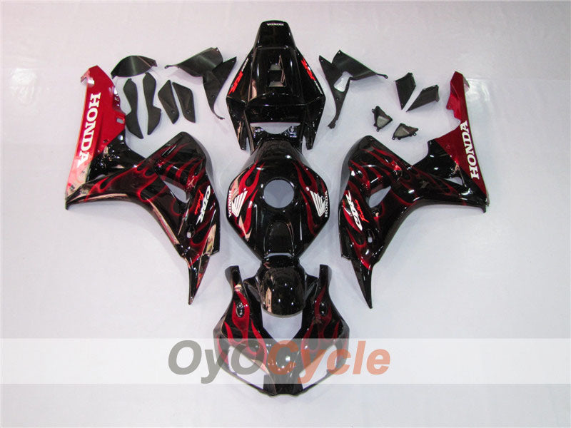 Einspritz-Verkleidungssatz für 06-07 CBR1000RR - Rot, Schwarz - Flame #OYO87900582