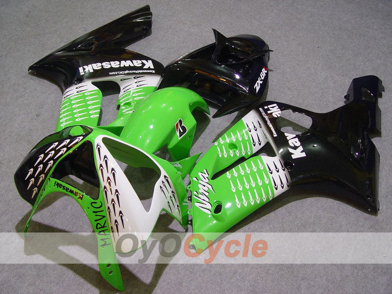 Spritzguss-Verkleidungssatz für 03-04 NINJA ZX-6R - Grün, Schwarz - Nakano #OYO87901819