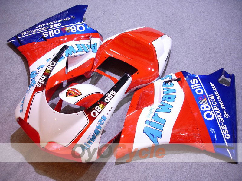 Einspritz-Verkleidungskit für 94-02 Ducati 748 - Rot, Blau - Airwaves #OYO87901264