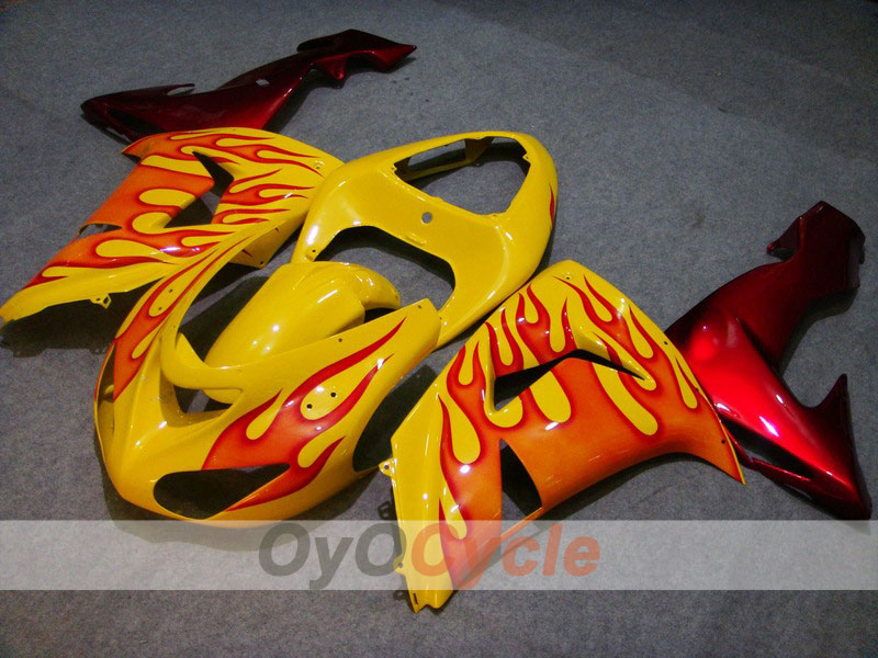 Einspritzverkleidungssatz für 06-07 NINJA ZX-10R - Rot, Gelb - Flamme #OYO87901595 Hauptbild