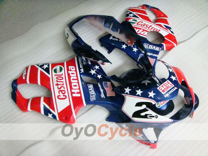 Verkleidungssatz für Einspritzermodelle der CBR600F4 99-00 - Rot, Blau - Castrol #OYO87900106 Hauptbild