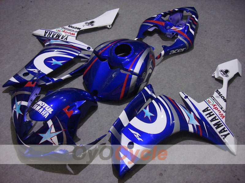 Verkleidungssatz für Einspritzmodelle, YZF-R1 07-08 - Blau, Weiß - FIAT, MOTUL #OYO87900850 Hauptbild