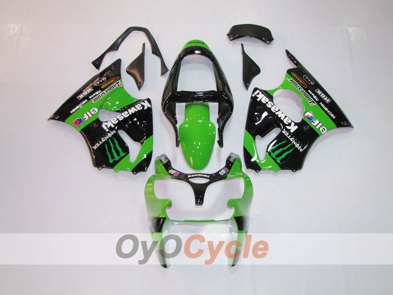 Einspritzverkleidungssatz für 00-02 NINJA ZX-6R - Grün, Schwarz - Monster #OYO87901717 Hauptbild