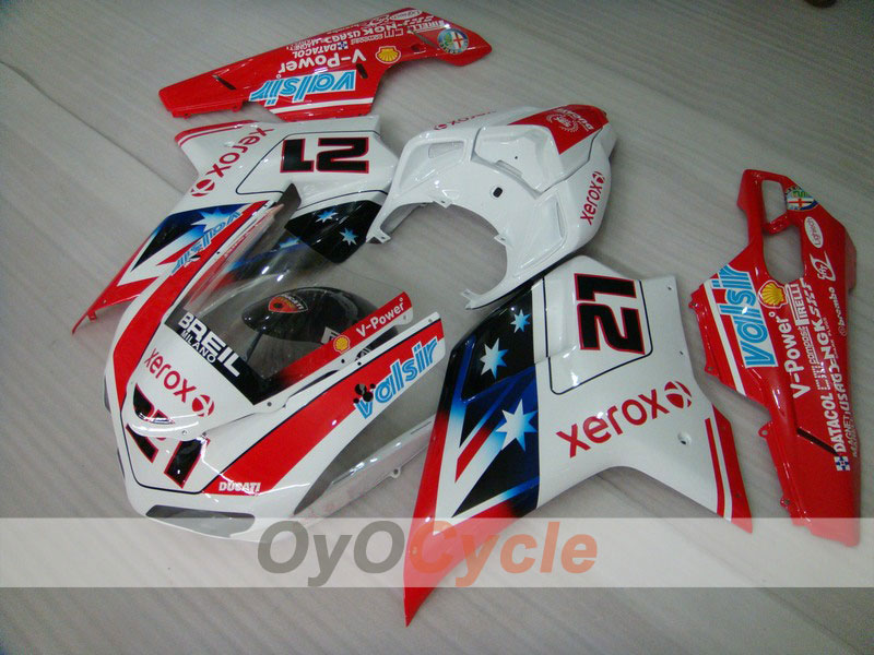 Verkleidungssatz für Einspritzermodelle für Ducati 848, 08-13 - Rot, Weiß - Xerox #OYO87902253 Hauptbild