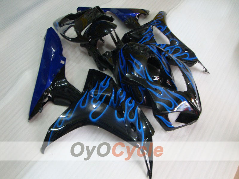 Verkleidungssatz für Einspritzanlage für die CBR1000RR 06-07 - Blau, Schwarz - Flamme #OYO87900601 Hauptbild