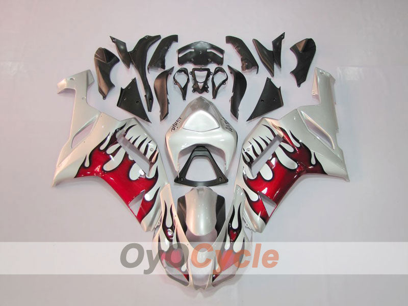 Spritzguss-Verkleidungssatz für 07-08 NINJA ZX-6R - Rot, Silber - Flame #OYO87901933