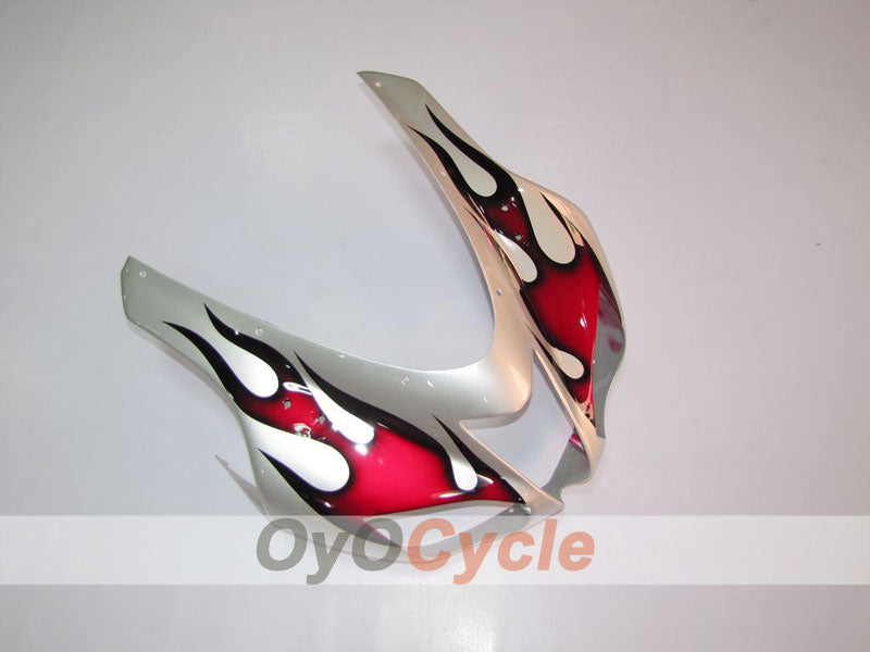 Spritzguss-Verkleidungssatz für 07-08 NINJA ZX-6R - Rot, Silber - Flame #OYO87901933