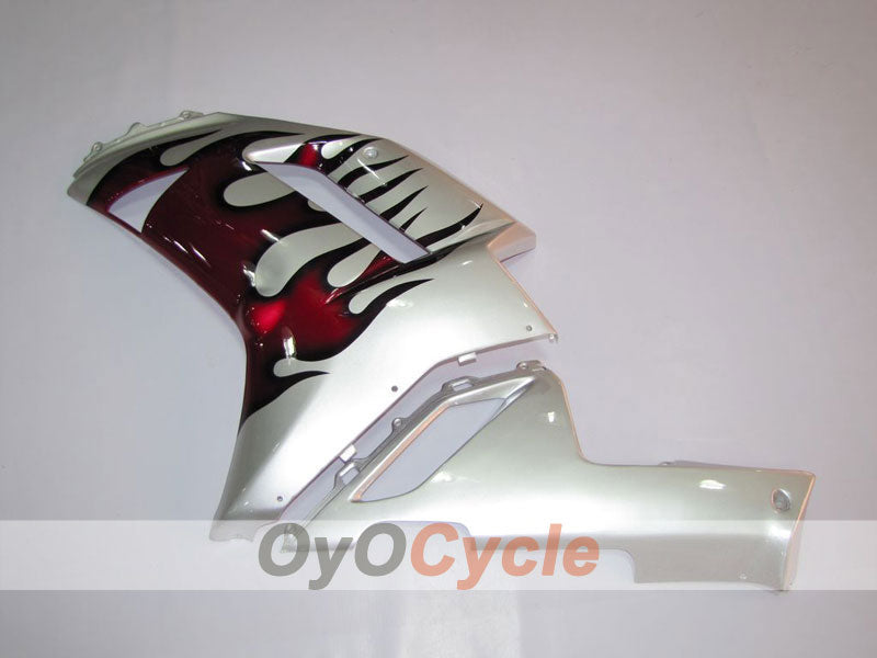 Spritzguss-Verkleidungssatz für 07-08 NINJA ZX-6R - Rot, Silber - Flame #OYO87901933