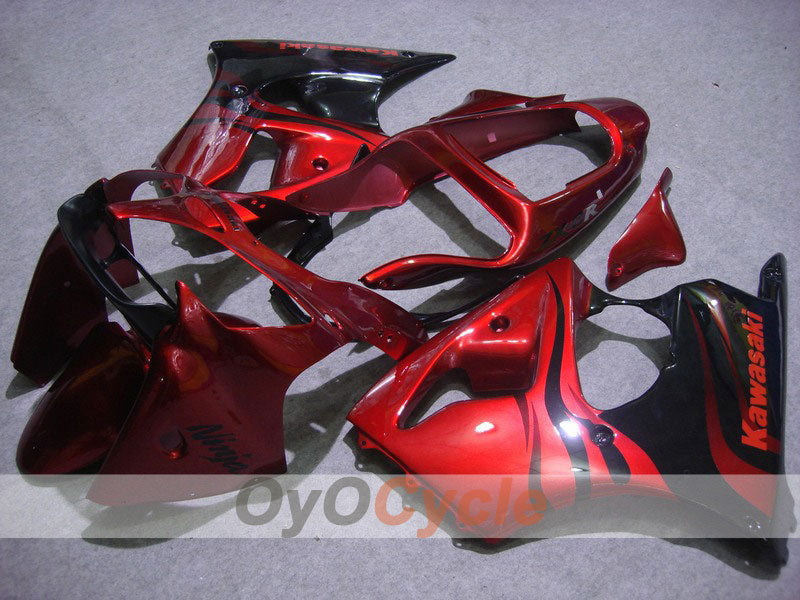 Einspritz-Verkleidungskit für 00-02 NINJA ZX-6R - Rot, Schwarz - Flamme #OYO87901712 Hauptbild