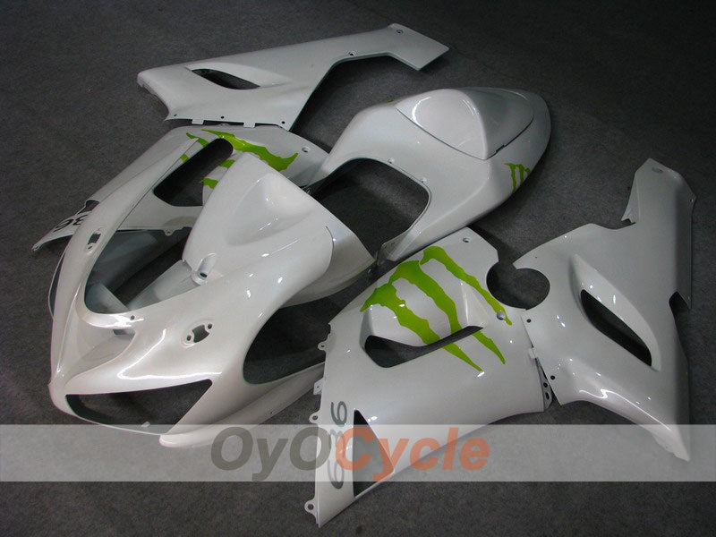 Spritzguss-Verkleidungssatz für 05-06 NINJA ZX-6R - Grün, Weiß - Monster #OYO87901882 Hauptbild