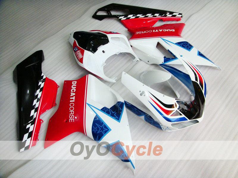 Verkleidungssatz für Einspritzermodelle für Ducati 848, 08-13 - Rot, Weiß - Xerox #OYO87902255 Hauptbild