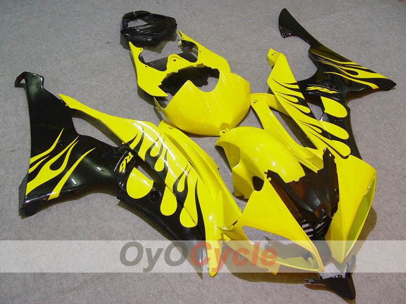 Einspritz-Verkleidungskit für 08-16 YZF-R6 - Gelb, Schwarz - Flamme #OYO87900967 Hauptbild