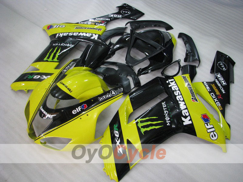 Einspritzverkleidungssatz für 07-08 NINJA ZX-6R - Gelb, Schwarz - Monster #OYO87901959