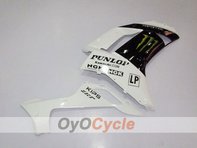 Einspritz-Verkleidungssatz für 07-08 NINJA ZX-6R - Weiß, Schwarz - Monster #OYO87901947