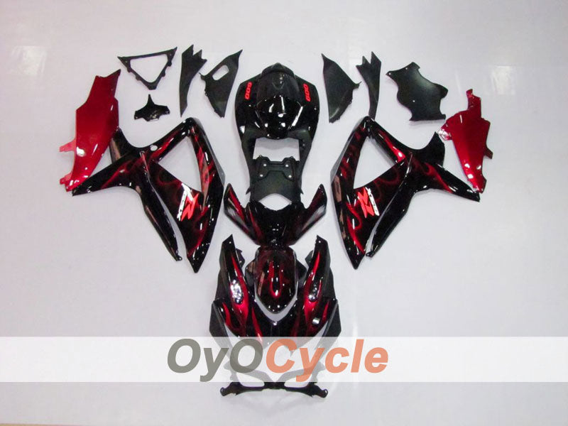 Einspritz-Verkleidungssatz für GSX R600 08-10 - Rot, Schwarz - Flame #OYO87901624 Hauptbild
