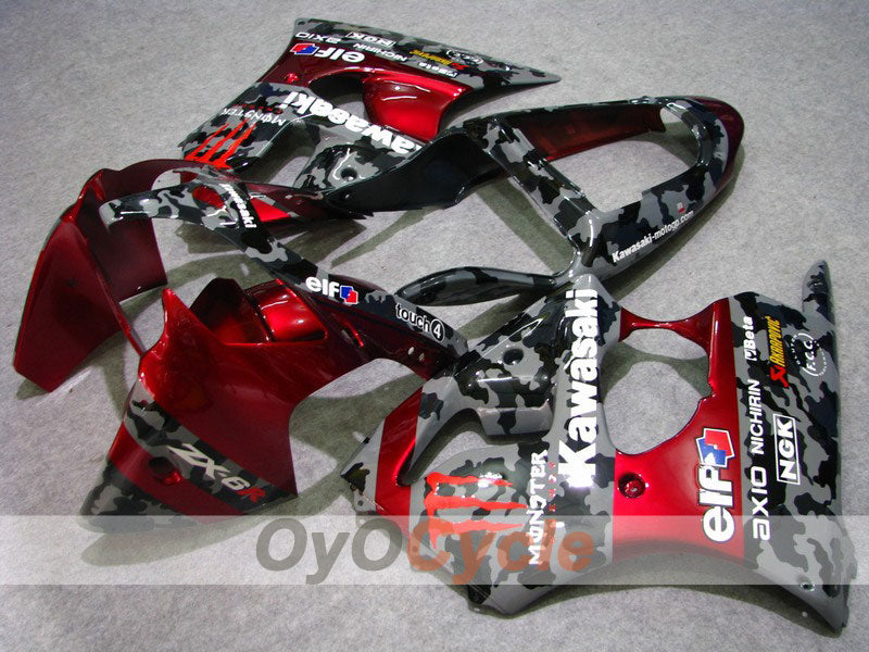 Einspritzverkleidungssatz für 00-02 NINJA ZX-6R - Rot, Grau - Monster #OYO87901720 Hauptbild