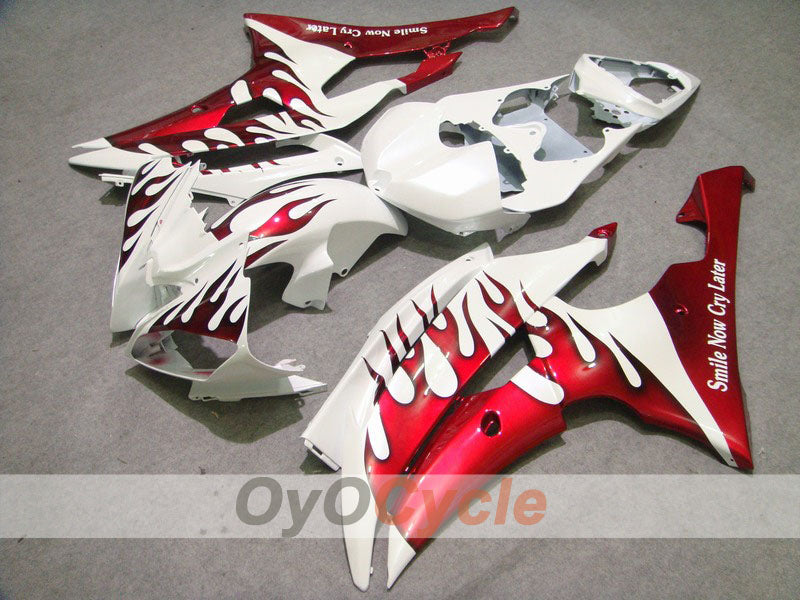 Einspritz-Verkleidungskit für 08-16 YZF-R6 - Rot, Weiß - Flamme #OYO87900968 Hauptbild