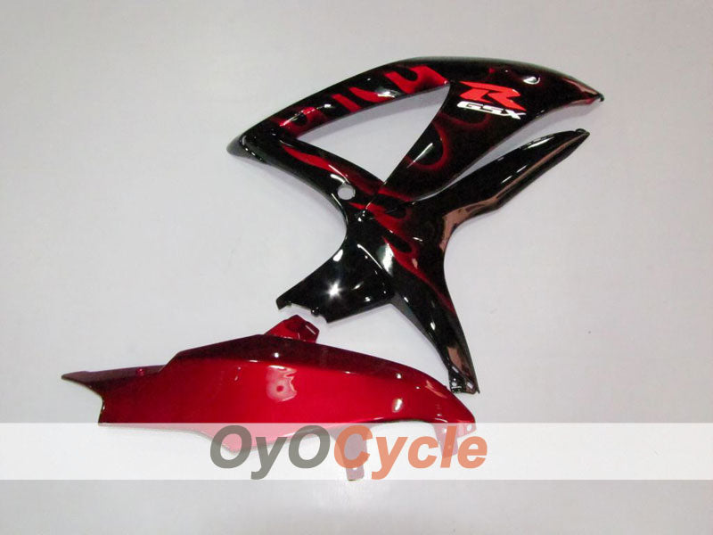 Einspritzverkleidungssatz für GSX R750 08-10 - Rot, Schwarz - Flame #OYO87901432
