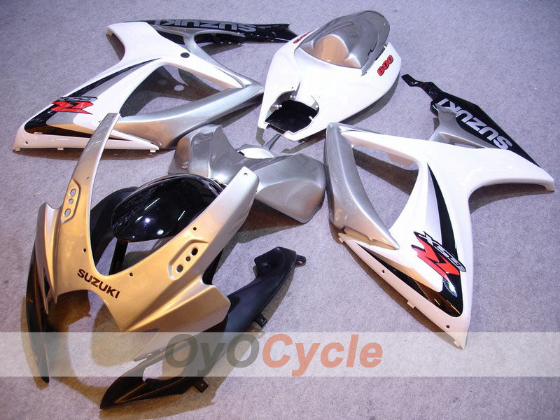 Verkleidungssatz für 06-07 GSX R600 - Weiß, Silber - Werksdesign #OYO87901569 Hauptbild