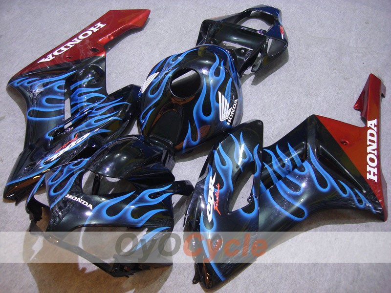 Einspritzverkleidungssatz für CBR1000RR 04-05 - Blau, Schwarz - Flame #OYO87900489