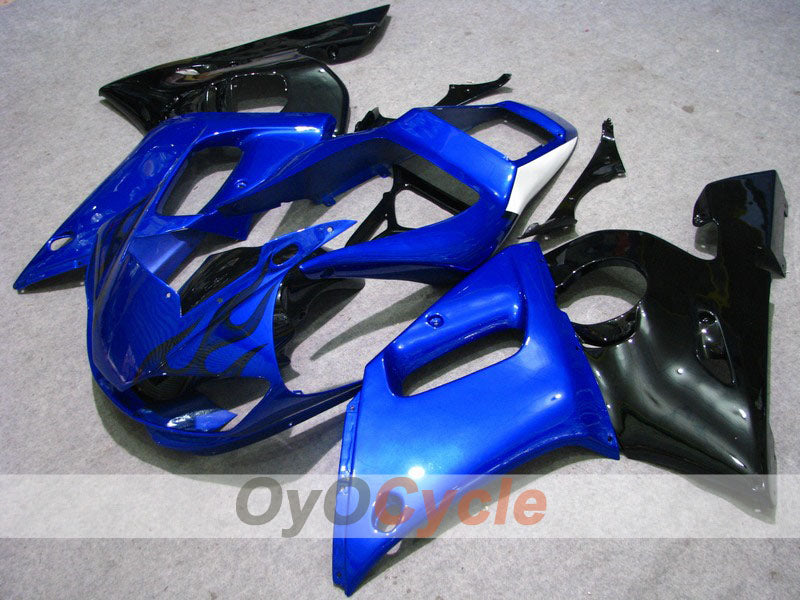 Verkleidungssatz für Einspritzer für YZF-R6 98-02 - Blau, Schwarz - Flamme #OYO87900992 Hauptbild