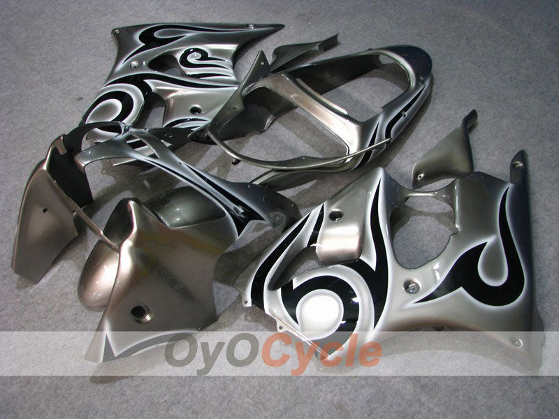 Einspritz-Verkleidungskit für 00-02 NINJA ZX-6R - Schwarz, Silber - Werksstil #OYO87901703 Hauptbild