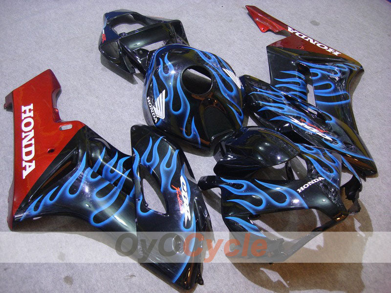Einspritzverkleidungssatz für CBR1000RR 04-05 - Blau, Schwarz - Flame #OYO87900489