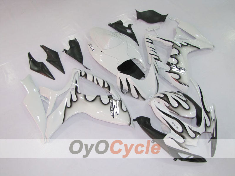 Verkleidungssatz für Einspritzanlage für 06-07 GSX R600 - Weiß, Schwarz - Flamme #OYO87901495 Hauptbild