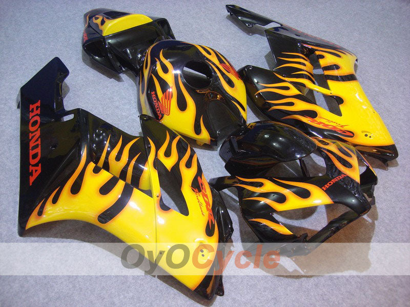 Einspritzverkleidungssatz für CBR1000RR 04-05 - Gelb, Schwarz - Flame #OYO87900492