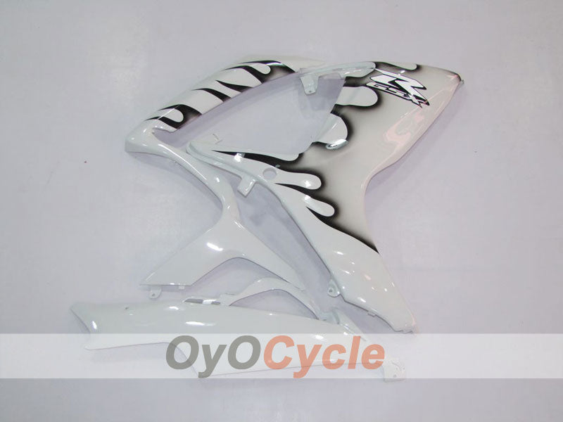 Verkleidungssatz für Einspritzanlage für 06-07 GSX R600 - Weiß, Schwarz - Flamme #OYO87901495