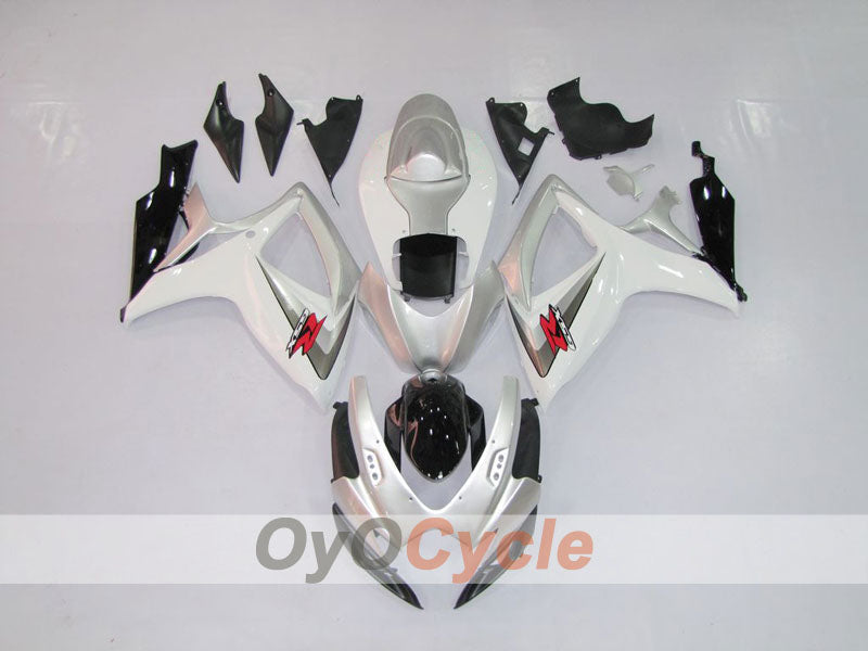 Verkleidungssatz für Einspritzermodelle 06-07 GSX R750 - Weiß, Silber - Werksstil #OYO87901319 Hauptbild