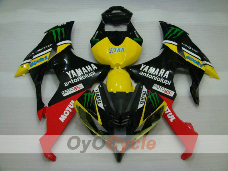 Einspritz-Verkleidungskit für 08-16 YZF-R6 - Gelb, Schwarz - Monster, MOTUL #OYO87900969 Hauptbild