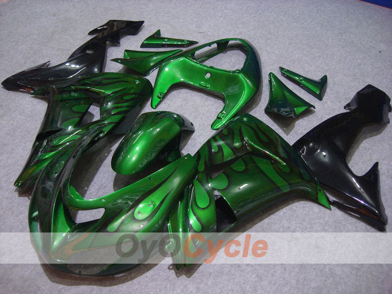 Einspritzverkleidungssatz für 06-07 NINJA ZX-10R - Grün, Schwarz - Flamme #OYO87901597 Hauptbild